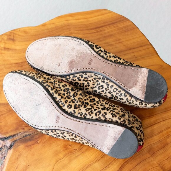 Donald J. Pliner Leopard Print Flats with Red Trim - Picture 6 of 7